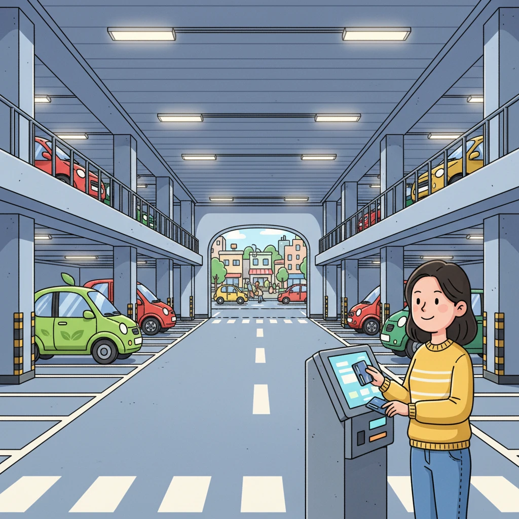 망원 1-2 공영주차장 전경 및 시설 이미지