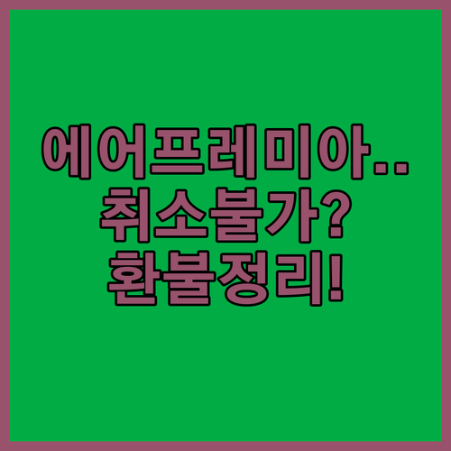 에어프레미아 슈퍼세이브 운임은 취소 불가, 환불 정리