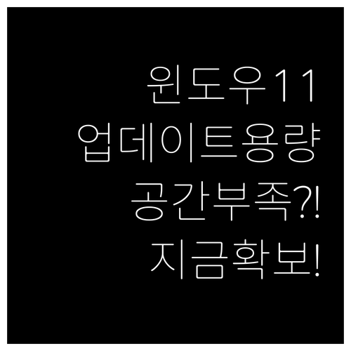 윈도우11 업데이트 용량과 저장 공간 확보 방법