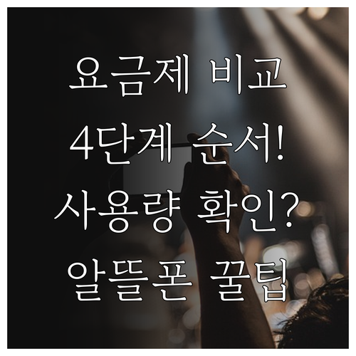 요금제 비교 4단계 순서, 사용량 확인부터 알뜰폰까지